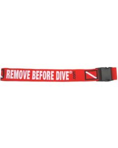Luggage belt "REMOVE BEFORE DIVE"